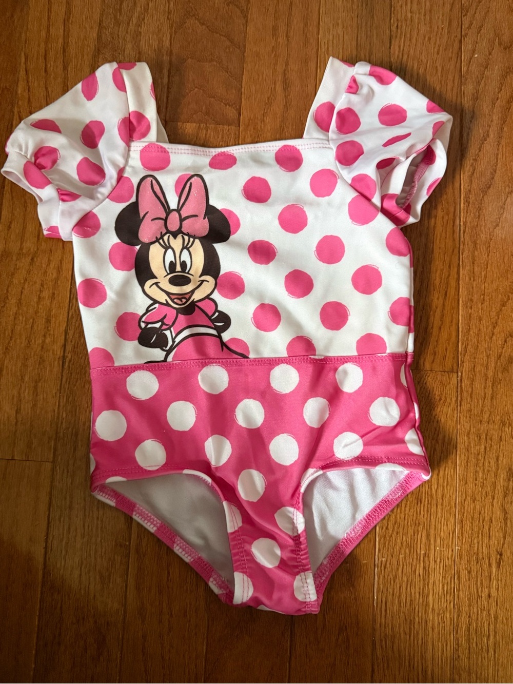 Disney Pink and White Polka Dot Minnie Swim One-Piece